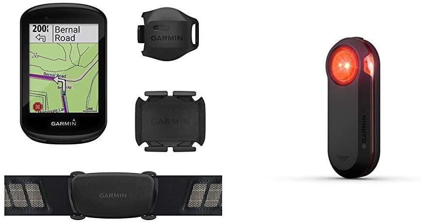 Garmin Edge 830 Sensor Bundle, Performance Touchscreen GPS Cycling/Bike Computer with Mapping & Varia RTL510, Bike/Cycling Radar Tail Light, Alerts for Rear-Approaching Vehicles