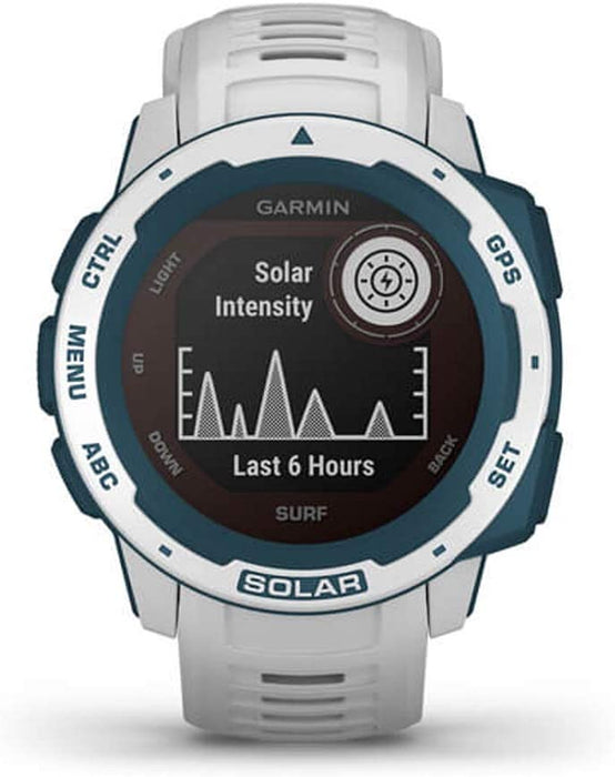 Garmin 010-02293-11 Instinct Solar Rugged Outdoor Watch with GPS Tidal Blue Bundle with Screen Protector 2-Pack