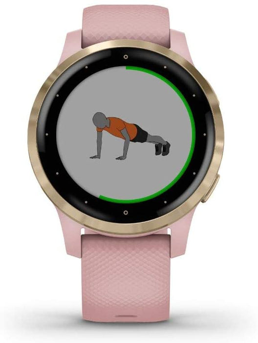Garmin Vivoactive 4S GPS Smartwatch with Music & Fitness Activity Tracker & Health Monitor Apps (Dust Rose/Gold) 010-02172-31 4 S Bundle with Security Extension