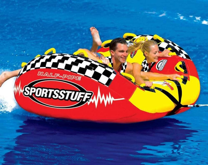 SPORTSSTUFF Half Pipe Rampage Inflatable 2-Rider Towable + Tow Rope | 53-2155