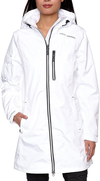 Helly Hansen Women's Long Belfast Lightweight Waterproof Windproof Breathable Raincoat Jacket with Hood