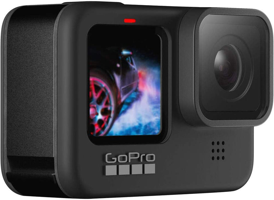 GoPro HERO9 Black, Waterproof Action Camera, 5K/4K Video, Essential Bundle with Extra Battery, 32GB microSD Card, Card Reader