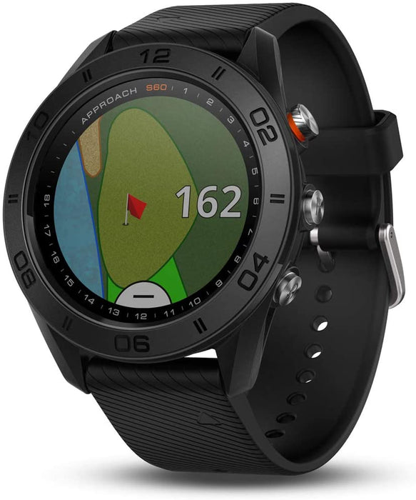 Garmin Approach S60 Golf Watch Black with Black Band (010-01702-00) with 1 Year Extended Warranty