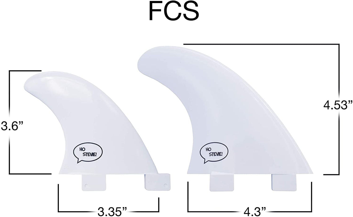Ho Stevie! Fiberglass Reinforced Polymer Surfboard Fins - Quad (4 Fins) FCS or Futures Sizes, with Fin Bag, Screws