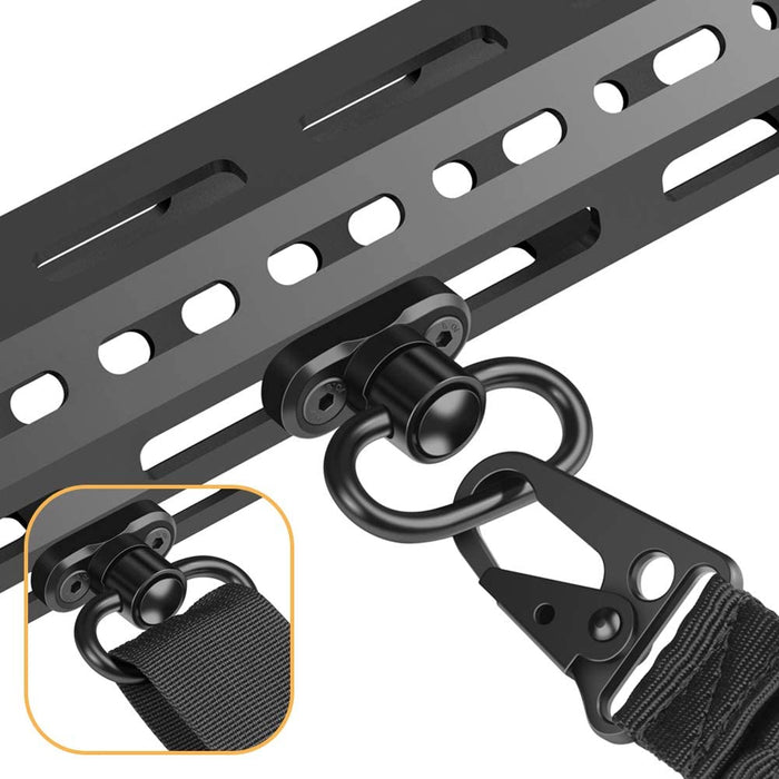 MARMOT mlok Sling Mount QD 1.25inch Loop Heavy Duty Push Button Sling Swivel Ring Mount & Adapter Base for 2 Point Sling