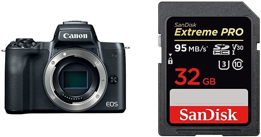 Canon EOS M50 Mirrorless Digital 4K Vlogging Camera with Dual Pixel CMOS Autofocus, DIGIC 8 Image Processor, Built-in Wi-Fi, NFC and Bluetooth technology, Body