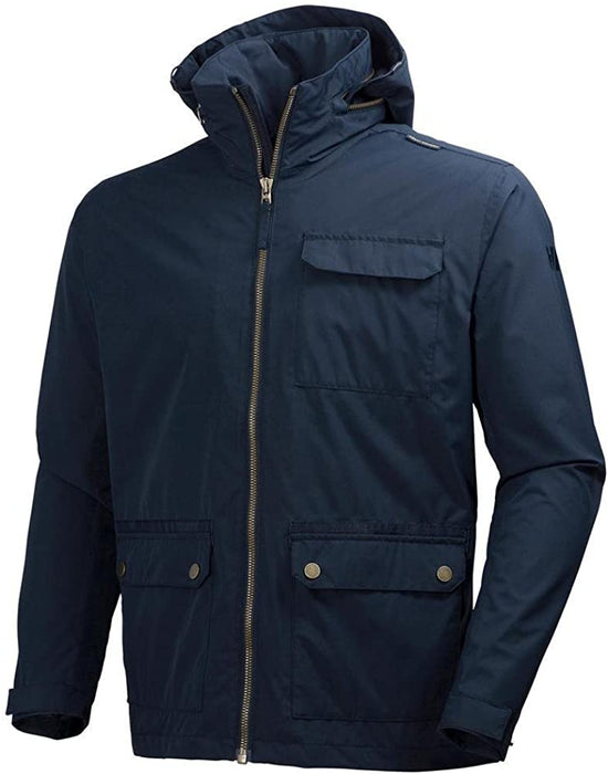 Helly Hansen Men's Highland Waterproof Windproof Breathable Rain Jacket with Stowable Hood