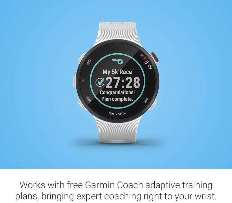 Garmin Forerunner 45S, 39mm Easy-to-use GPS Running Watch with Coach Free Training Plan Support