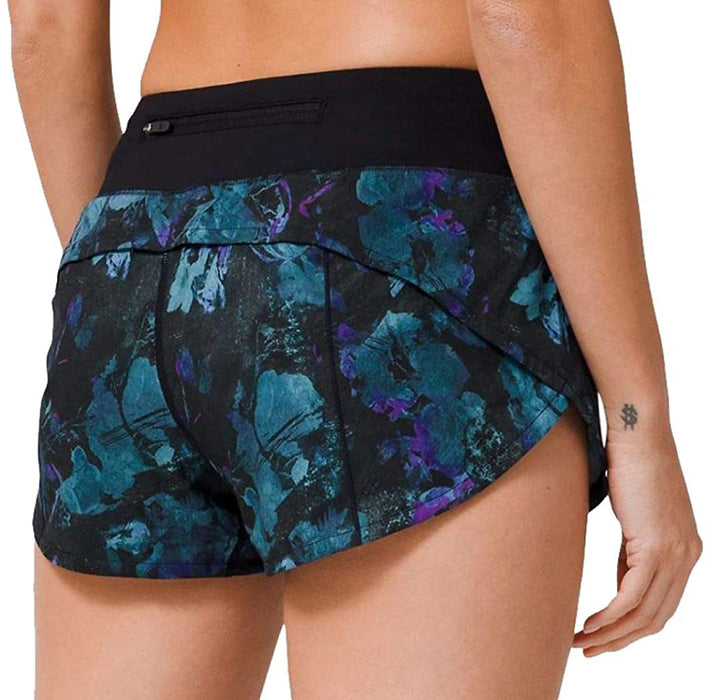 Lululemon Womens Run Speed Short H2O Swim Paint Storm Harbor Blue Black