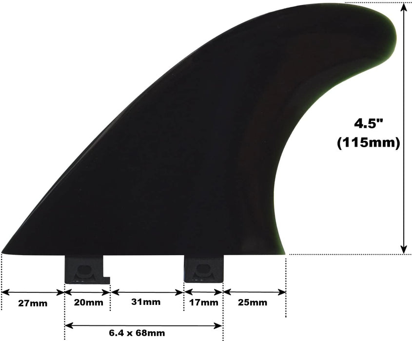 saruSURF 4.5" Flexy Tip Fin Stabilizer for shortboard to SUP