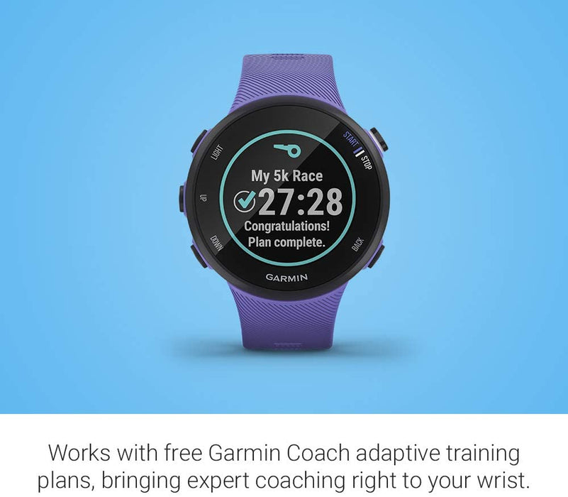 Garmin Forerunner 45S, 39mm Easy-to-use GPS Running Watch with Coach Free Training Plan Support