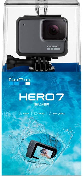 GoPro HERO7 Hero 7 Waterproof Digital Action Camera with 16GB microSD Card Base Bundle (Silver)