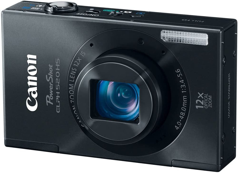 Canon PowerShot ELPH 520 HS 10.1 MP CMOS Digital Camera with 12x Optical Image Stabilized Zoom 28mm Wide-Angle Lens and 1080p Full HD Video Recording (Black) (Discontinued by Manufacturer)