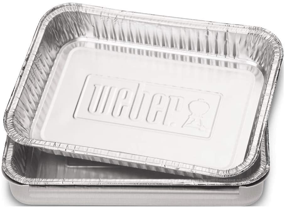 Weber 6416 Large Aluminum Drip Pans, 10-Pack,Silver
