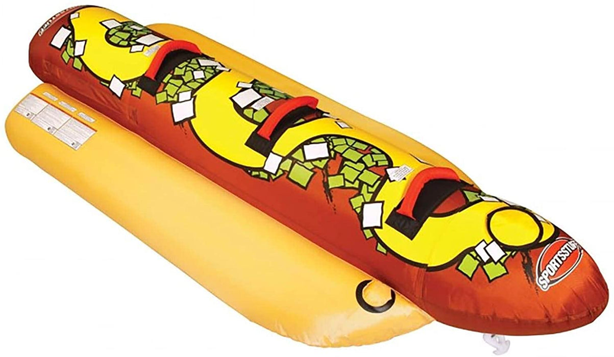 SportsStuff Hot Dog 3 Person Inflatable Boat Lake Water Towable Tube (2 Pack)