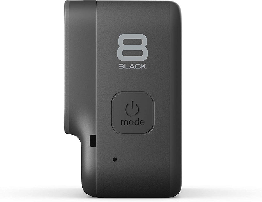 GoPro Hero8 Black Action Camera with Accessory Bundle - Sandisk 64gb U3 Memory Card, 2 X GoPro USA Batteries and Cleaning Cloth