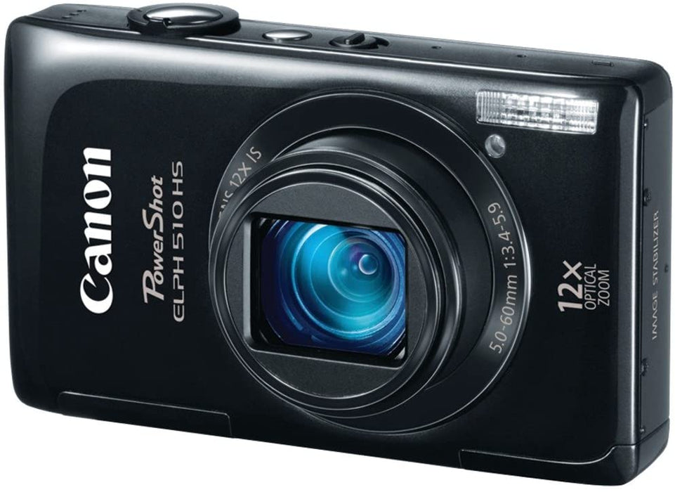 Canon PowerShot ELPH 510 HS 12.1 MP CMOS Digital Camera with Full HD Video and Ultra Wide Angle Lens (Black)