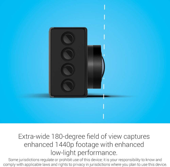 Garmin Dash Cam 66W, Extra-Wide 180-degree Field of View in 1440p HD, 2" LCD Screen and Voice Control & SanDisk 64GB Ultra MicroSDXC UHS-I Memory Card with Adapter - 100MB/s