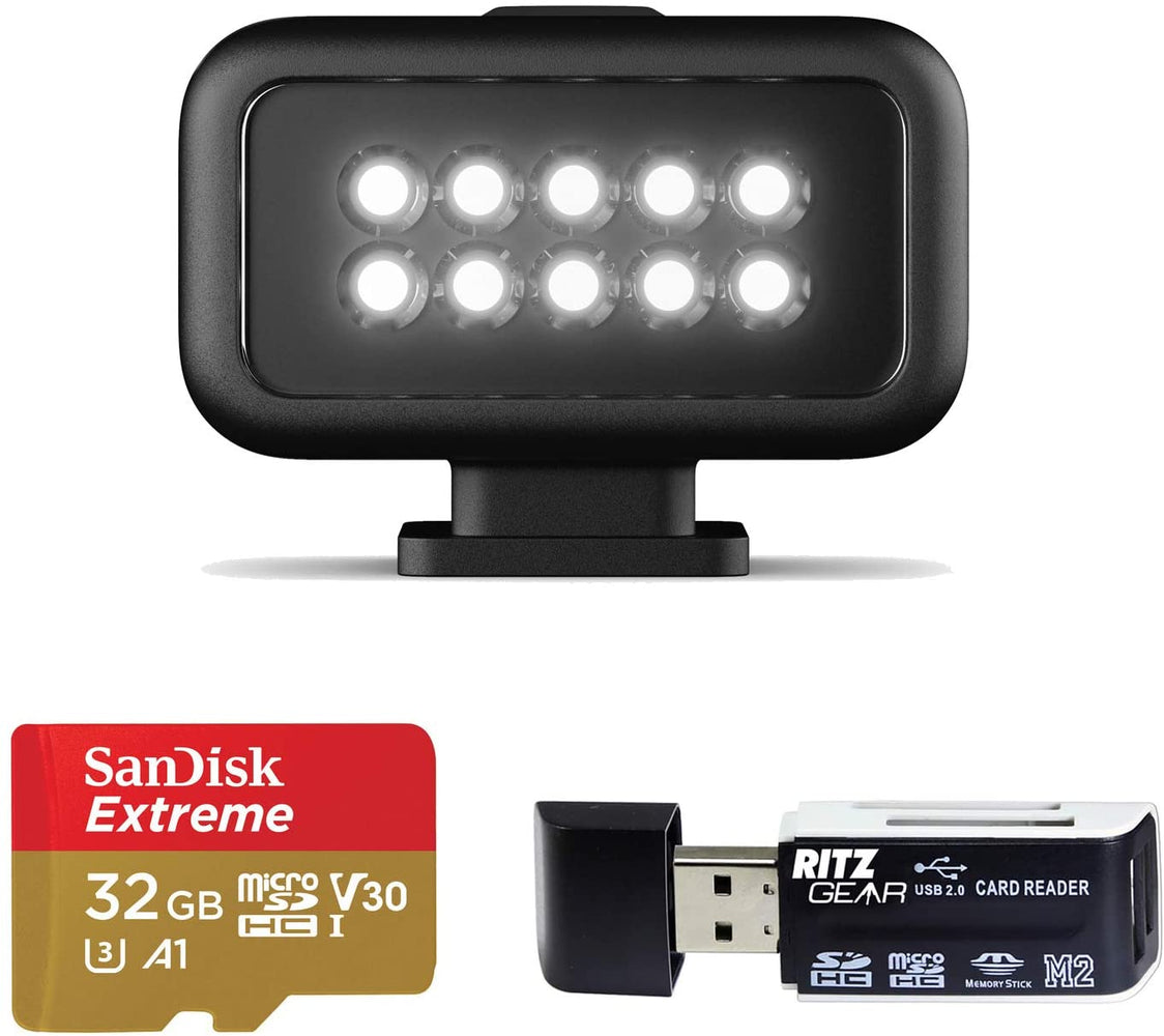 GoPro Light Mod, (HERO8 Black) - Official GoPro Accessory, ALTSC-001 + Sandisk Extreme 32GB MicroSDHC Card, and Memory Card Reader…