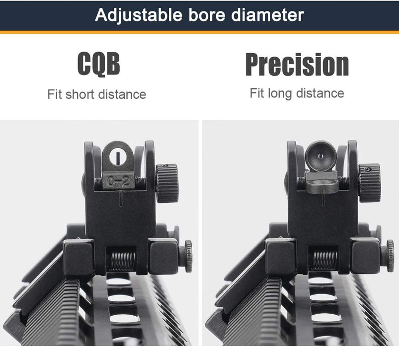 MARMOT 45 Degree Offset Flip Up Sight Low Profile Rapid Transition Front & Rear Iron Sights