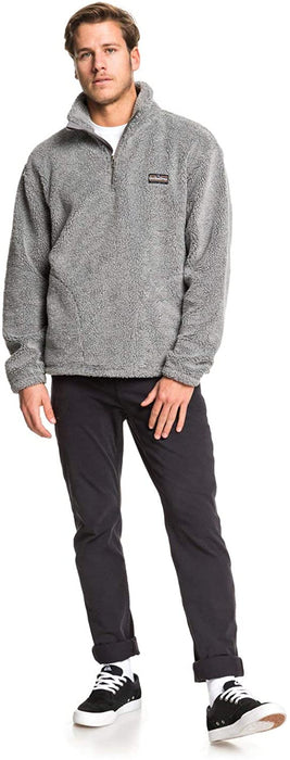 Quiksilver Mens Bogong Gum - Half-Zip Popcorn Sherpa Fleece for Men Half-Zip Popcorn Sherpa Fleece