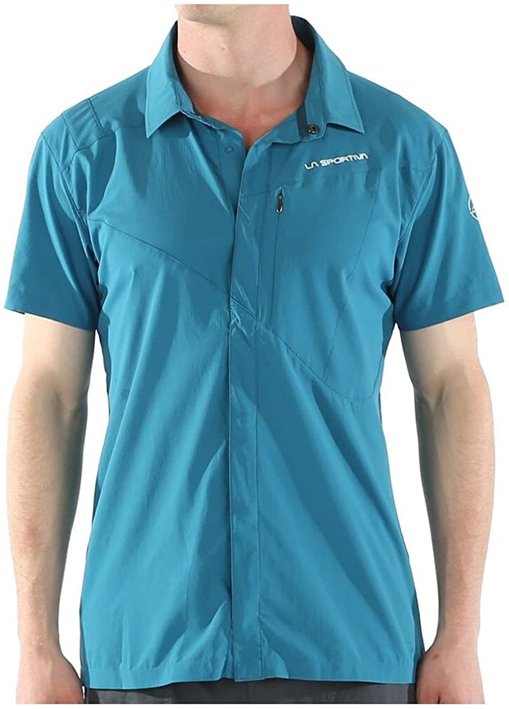 La Sportiva Men's Ultralight Short Sleeve Chrono Shirt, Lake, Small