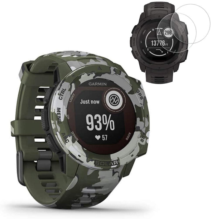 Garmin Instinct Solar Smartwatch Tactical Edition(010-02293-14) w/ 2X Screen Protectors