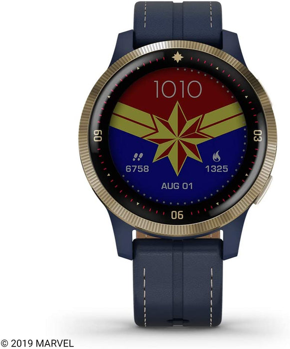 Garmin Legacy Hero Series, Marvel Captain Marvel Inspired Premium Smartwatch, Includes a Captain Marvel Inspired App Experience, Gold