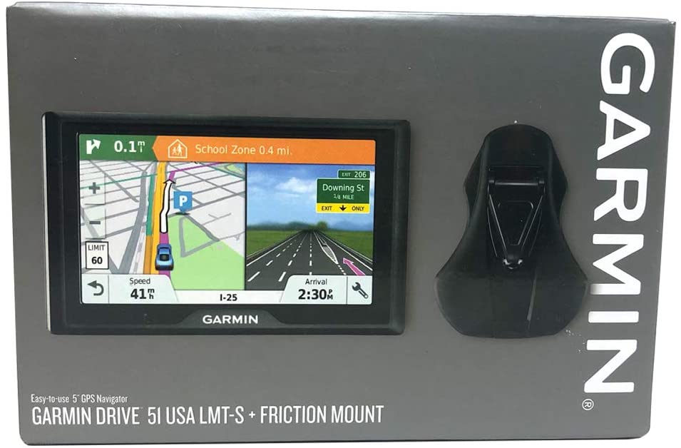 Garmin Drive 51LMT-S GPS Navigator Lifetime Maps (US) with Friction Mount - 010-01678-B2