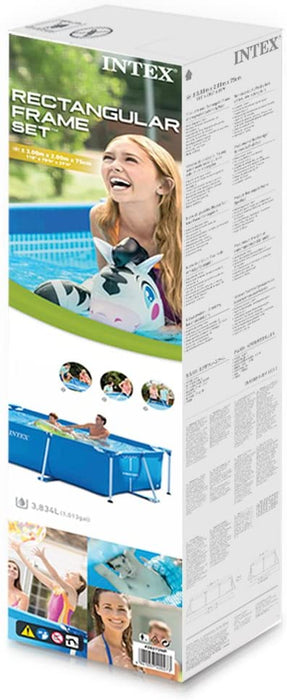 Intex 86" x 23" Rectangular Frame Above Ground Outdoor Child Safe Splash Swimming Pool