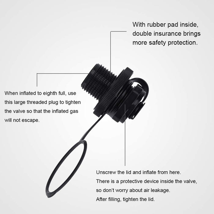 2Pcs Spitfire Tube Valve Replacement, Kayak Intex Inflatable Boat Replacement Caps Boat Spiral Air Plugs 0ne-Way Inflation Replacement for Inflatable Raft Boat Kayak
