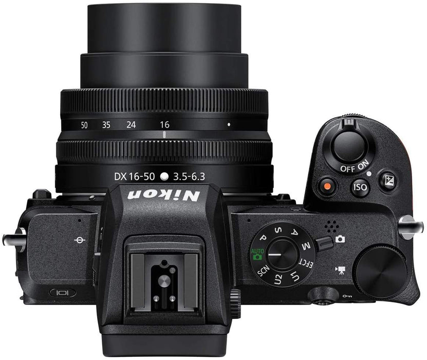 Nikon Z 50 DX-Format Mirrorless Camera with 16-50mm f/3.5-6.3 VR Lens, Bundle with FTZ Mount Adapter and Accessories