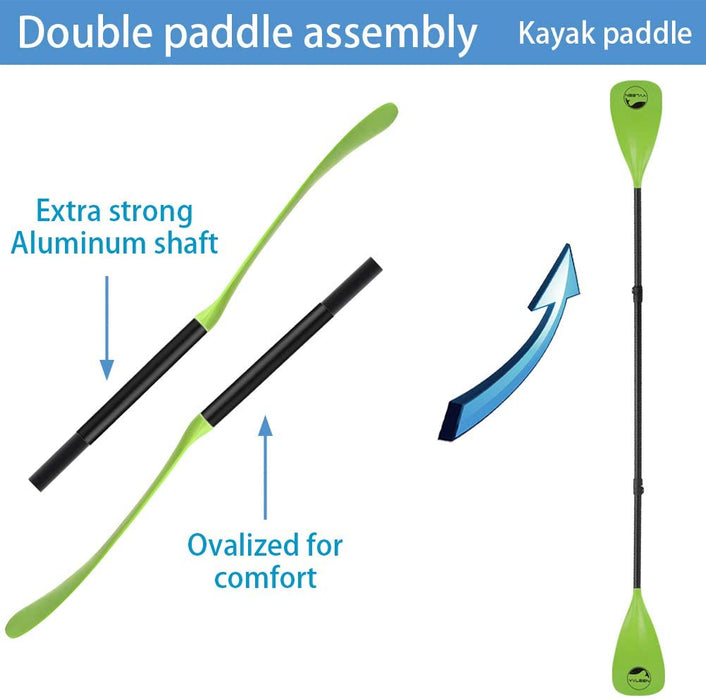 YVLEEN Alloy SUP Paddle - Adjustable Stand Up Paddle Board Paddle - 3-Piece or 4-Piece Floating Kayak Paddle