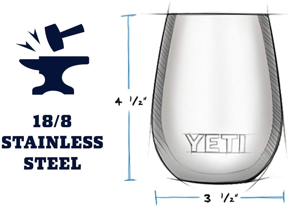 YETI Rambler 10 oz Wine Tumbler, Vacuum Insulated, Stainless Steel, 2 Pack