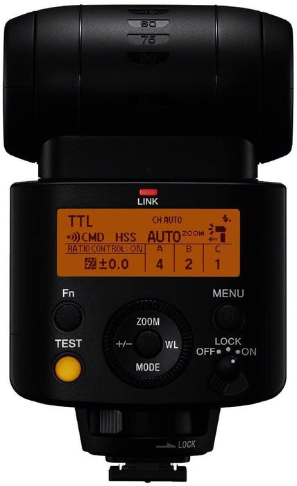 Sony HVL-F45RM Compact, Radio-Controlled Gn 45 Camera Flash with 1" Display, Black
