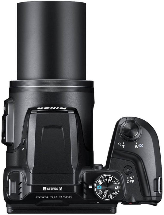 Nikon COOLPIX B500 16MP 40x Optical Zoom Digital Camera w/Built-in Wi-Fi NFC & Bluetooth (Black) + 16GB SDHC Accessory Bundle