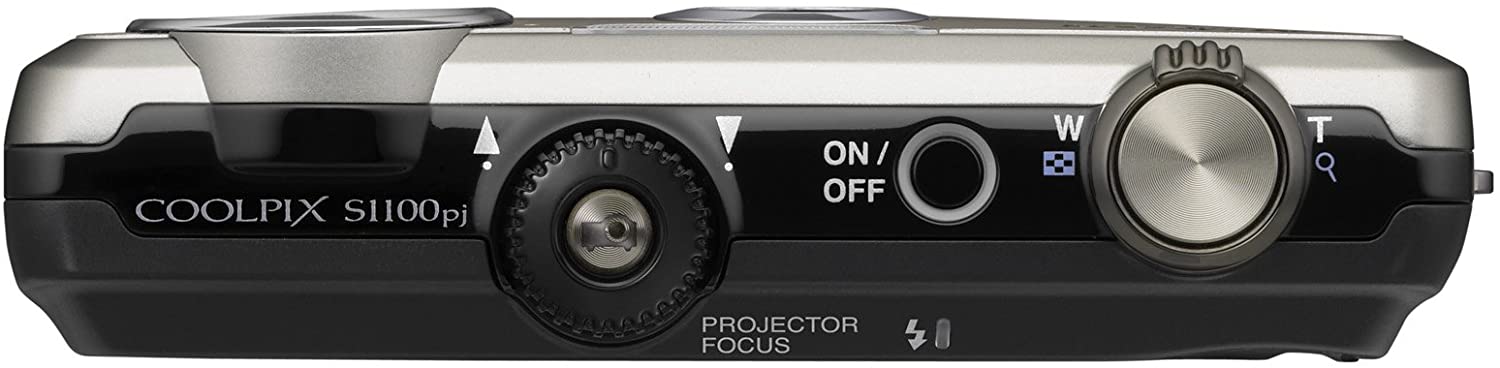 Nikon Coolpix S1100pj 14 MP Digital Camera with 5x Wide Angle Optical Vibration Reduction (VR) Zoom and 3-Inch LCD and Built-in Projector (Silver)