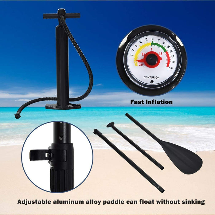 Goplus 9.8'/10'/11' Inflatable Stand Up Paddle Board, 6.5” Thick SUP with Premium Accessories and Carry Bag, Wide Stance, Bottom Fin for Paddling, Surf Control, Non-Slip Deck