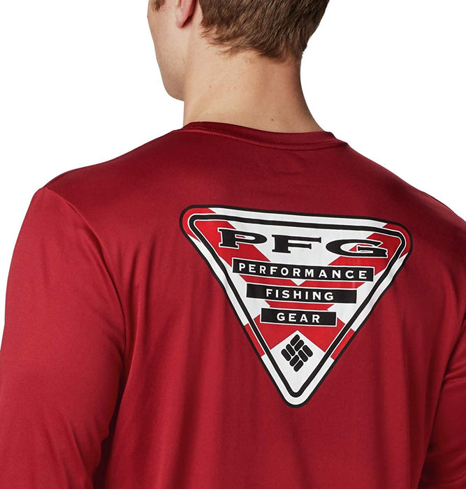 Columbia Men's Terminal Tackle PFG State Triangle Long Sleeve, Moisture Wicking