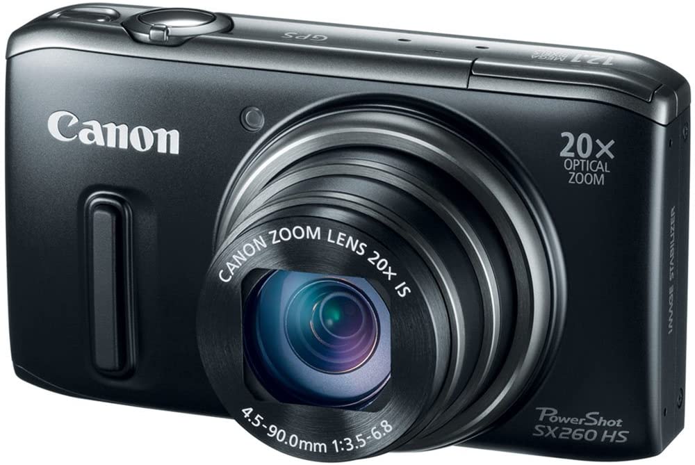 Canon PowerShot SX260 HS 12.1 MP CMOS Digital Camera with 20x Image Stabilized Zoom 25mm Wide-Angle Lens and 1080p Full-HD Video (Black) (OLD MODEL)