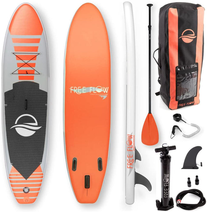 SereneLife Premium Inflatable Stand Up Paddle Board (6 Inches Thick) with SUP Accessories & Carry Bag | Wide Stance, Bottom Fin for Paddling, Surf Control