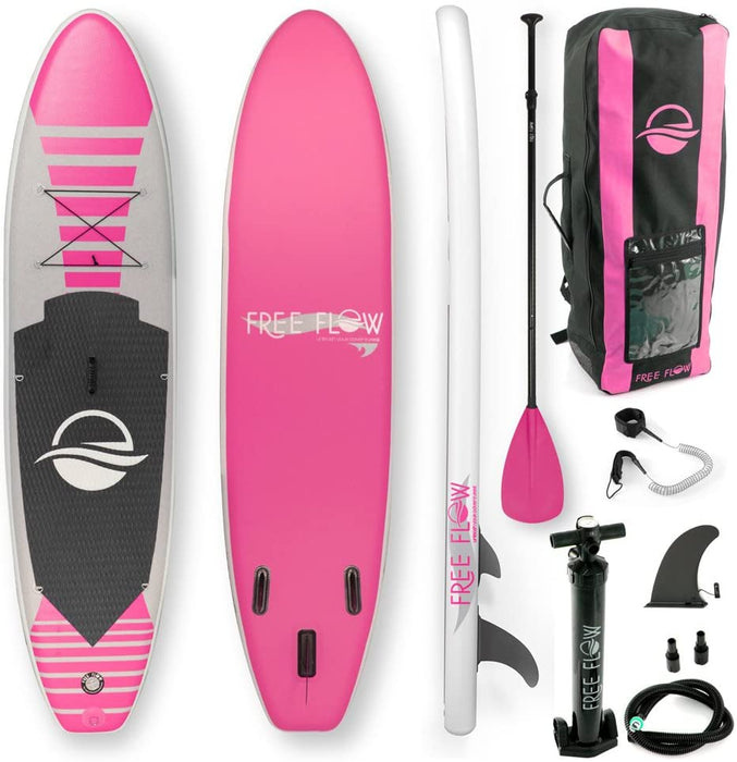 SereneLife Premium Inflatable Stand Up Paddle Board (6 Inches Thick) with SUP Accessories & Carry Bag | Wide Stance, Bottom Fin for Paddling, Surf Control