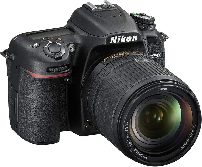 Nikon D7500 DSLR Camera w/ 18-140mm Lens (International Model) - 128GB - Case - EN-EL15 Battery - Sigma EF530 ST - AF135-400 F4.5-5.6 DG APO Lens Mount - 18-35MM 1.8 DC HSM F/NIKON
