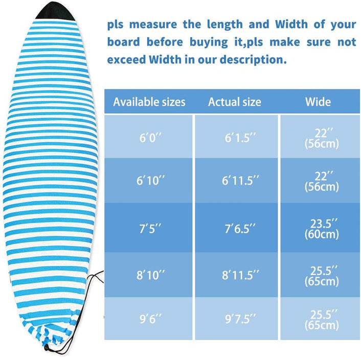 UCEDER Pool spa Part Lightweight Board Bag Surfboard Sock Cover Great for Local Trips to The Beach£¨6'0''~9'6''