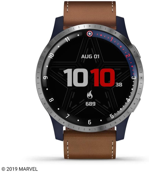 Garmin Legacy Hero Series, Marvel Captain Marvel Inspired Premium Smartwatch, Includes a Captain Marvel Inspired App Experience, Gold