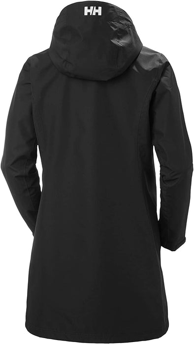 Helly-Hansen Women's Long Belfast Lightweight Waterproof Windproof Breathable Raincoat Jacket with Hood