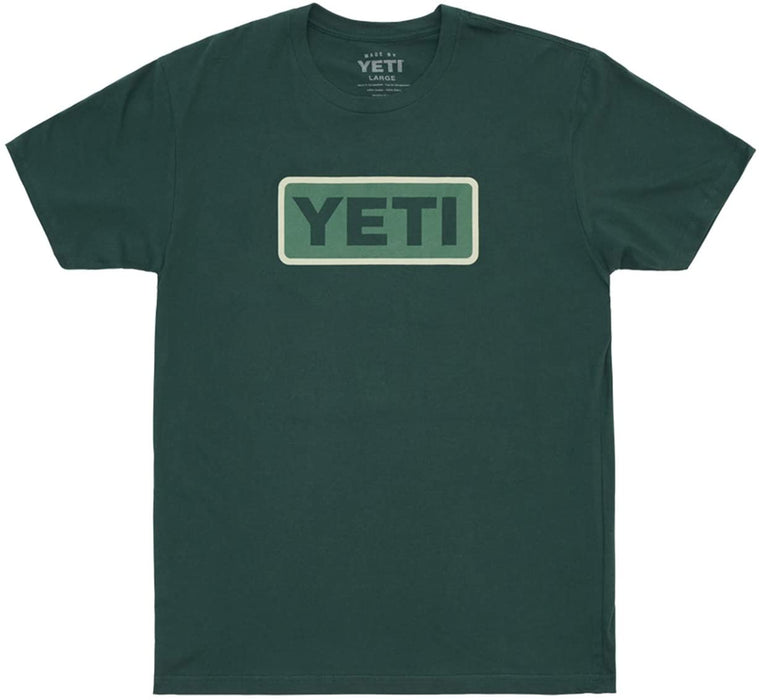 YETI Logo Badge Short Sleeve T-Shirt, Forest Green/Light Green, Large