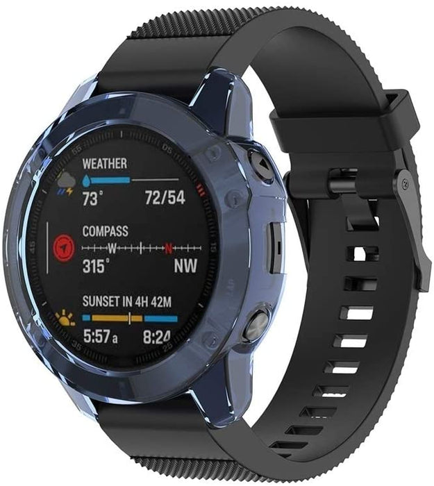 X-DI for Garmin Fenix 6 TPU Half Coverage Smart Watch Protevtice Case (Black) (Color : Blue)