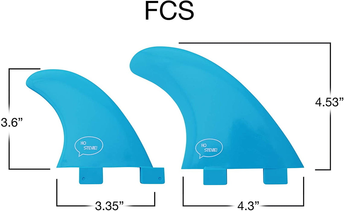 Ho Stevie! Fiberglass Reinforced Polymer Surfboard Fins - Quad (4 Fins) FCS or Futures Sizes, with Fin Bag, Screws