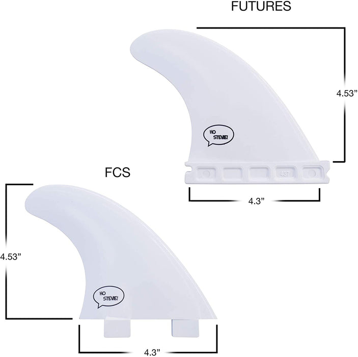Ho Stevie! Fiberglass Reinforced Polymer Surfboard Fins - Thruster (3 Fins) FCS or Futures Sizes, with Fin Bag, Screws